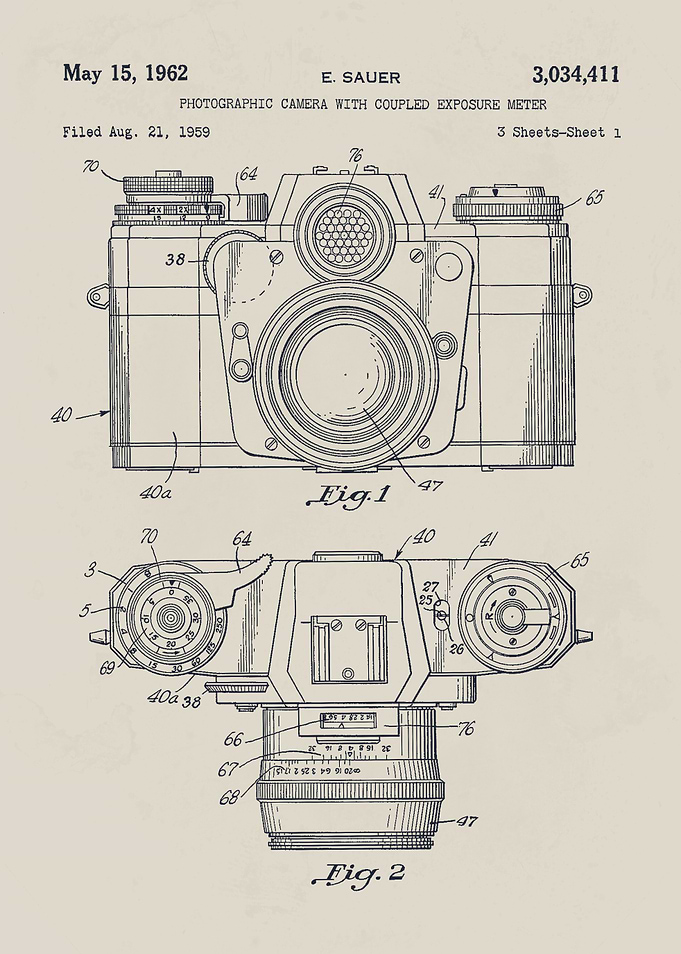 Photographic Camera Patent Illustration