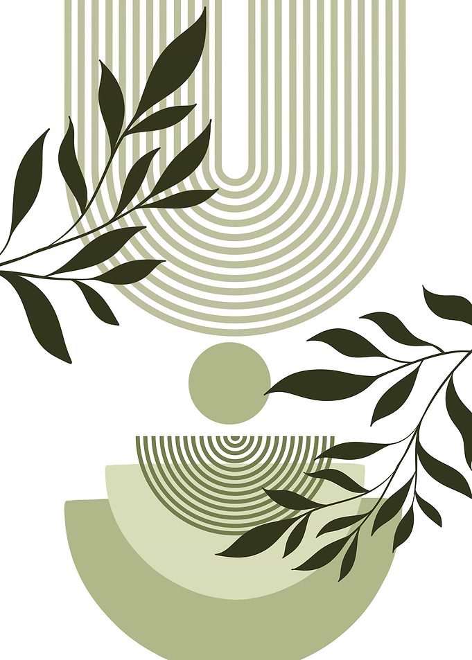 Green Abstract Boho