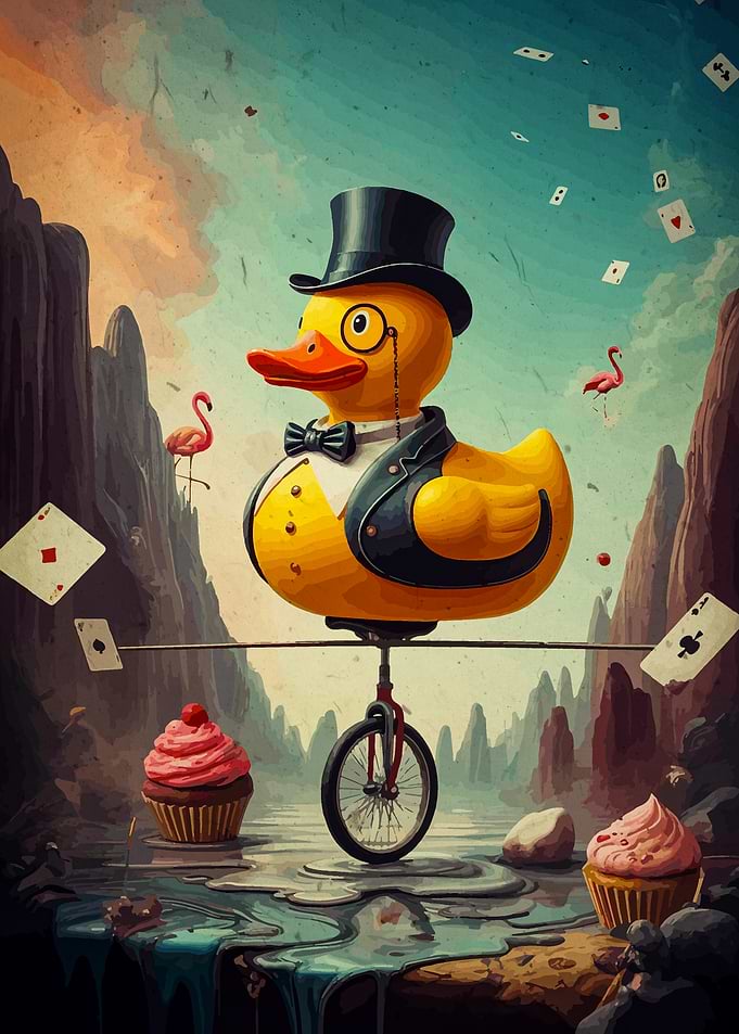 Dapper Duck on Unicycle