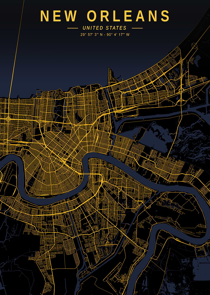 New Orleans Golden City Map
