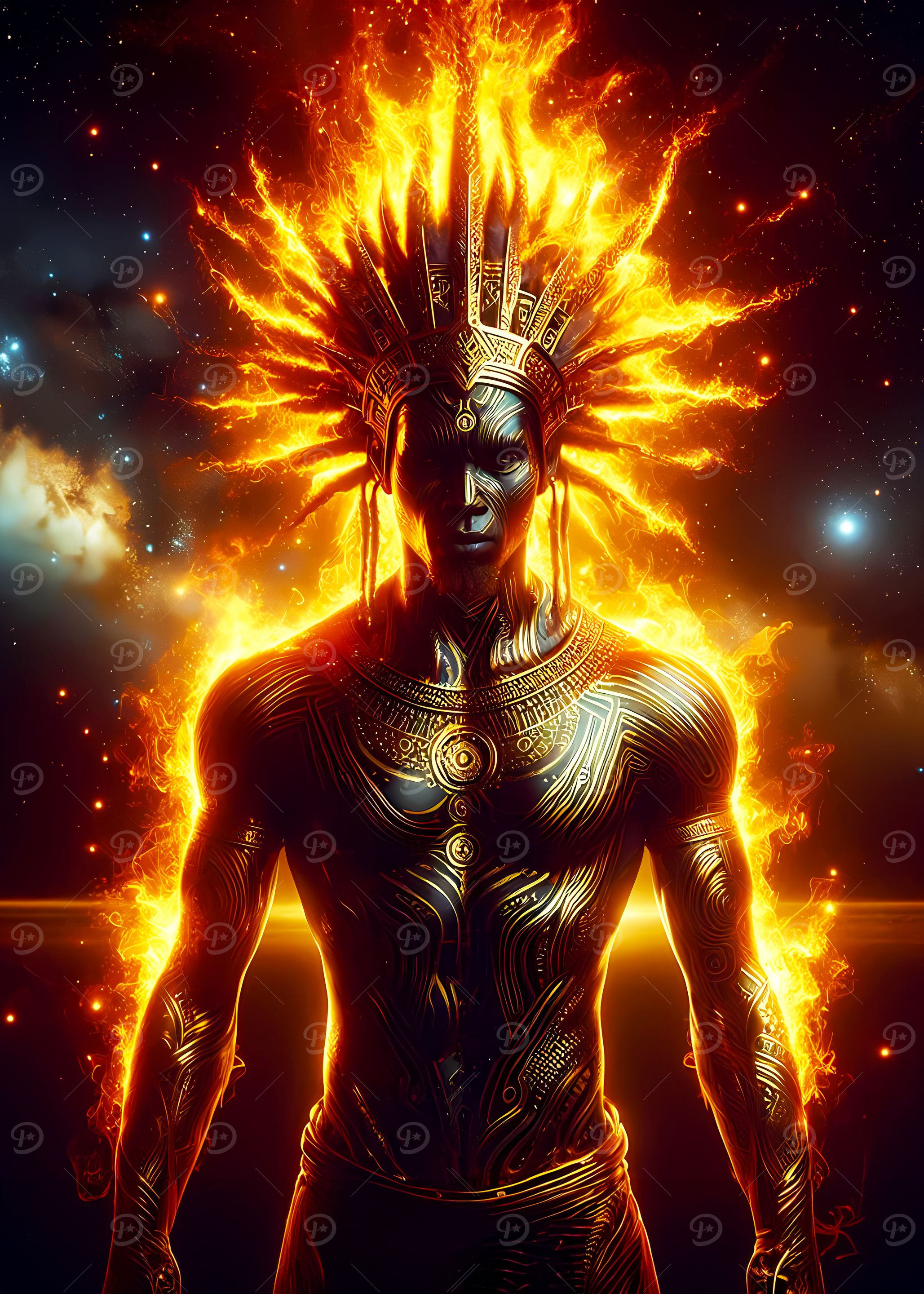 African Chief Fiery Warrior