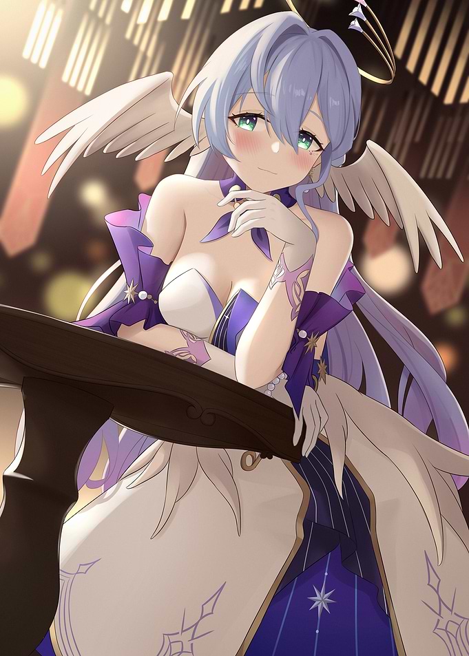 Angel Girl in Purple Dress