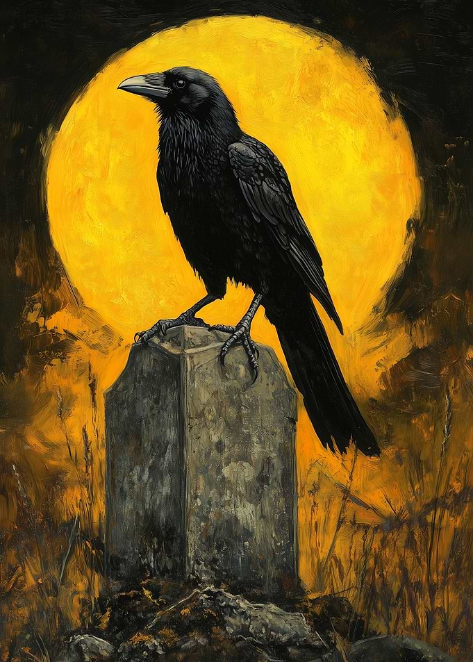 Raven on Tombstone