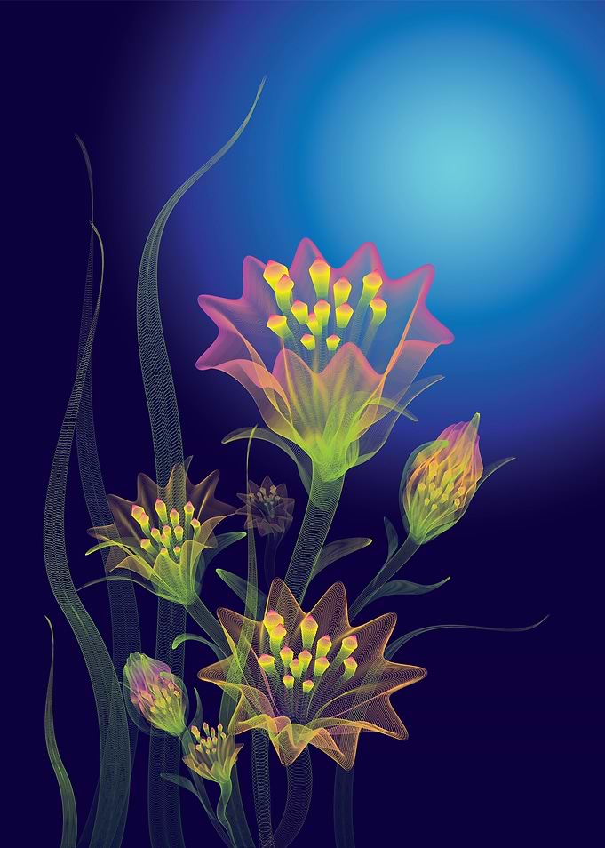 Neon Floral Art