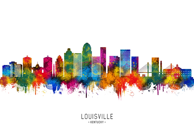 Louisville Skyline Watercolor