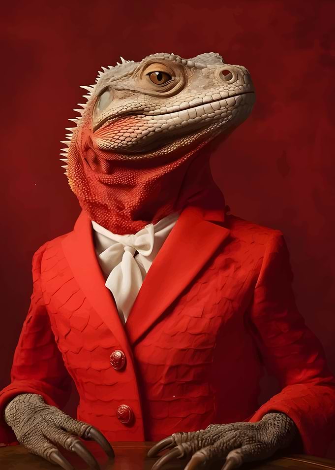 Lizard in Red Suit