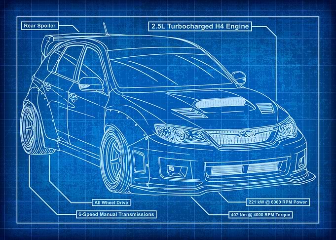 Subaru Impreza WRX STI Hatchback Blueprint