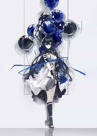 Anime Girl with Balloons