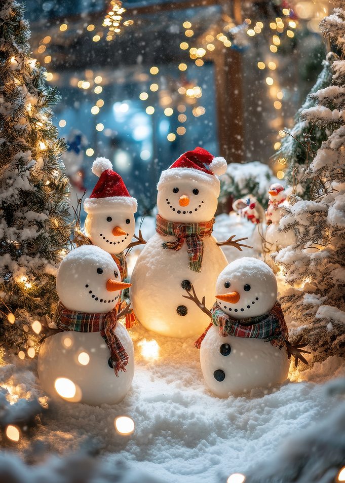 Festive Snowman Gathering