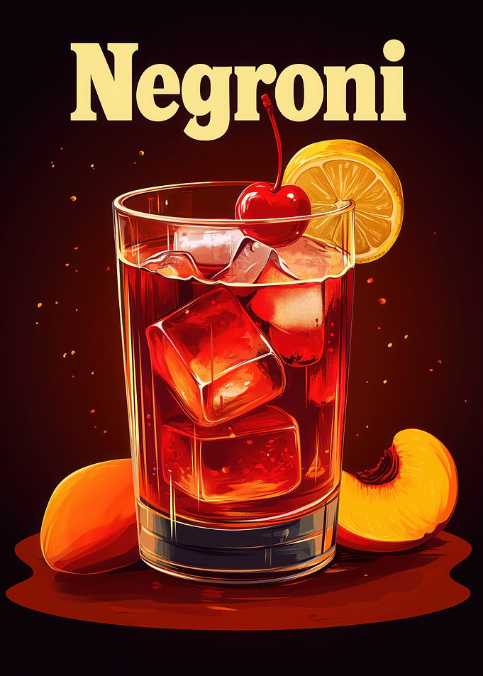 Negroni Cocktail Illustrat