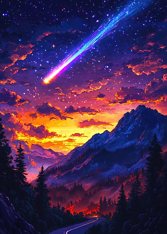 Mountain Sunset with Shoot