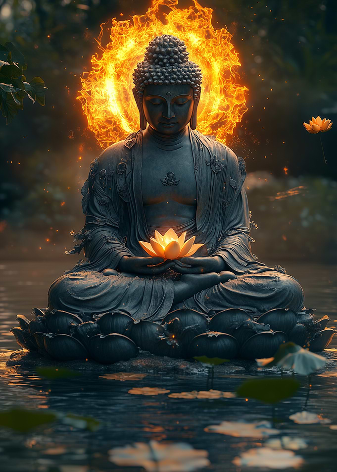 Buddha Beside Lotus
