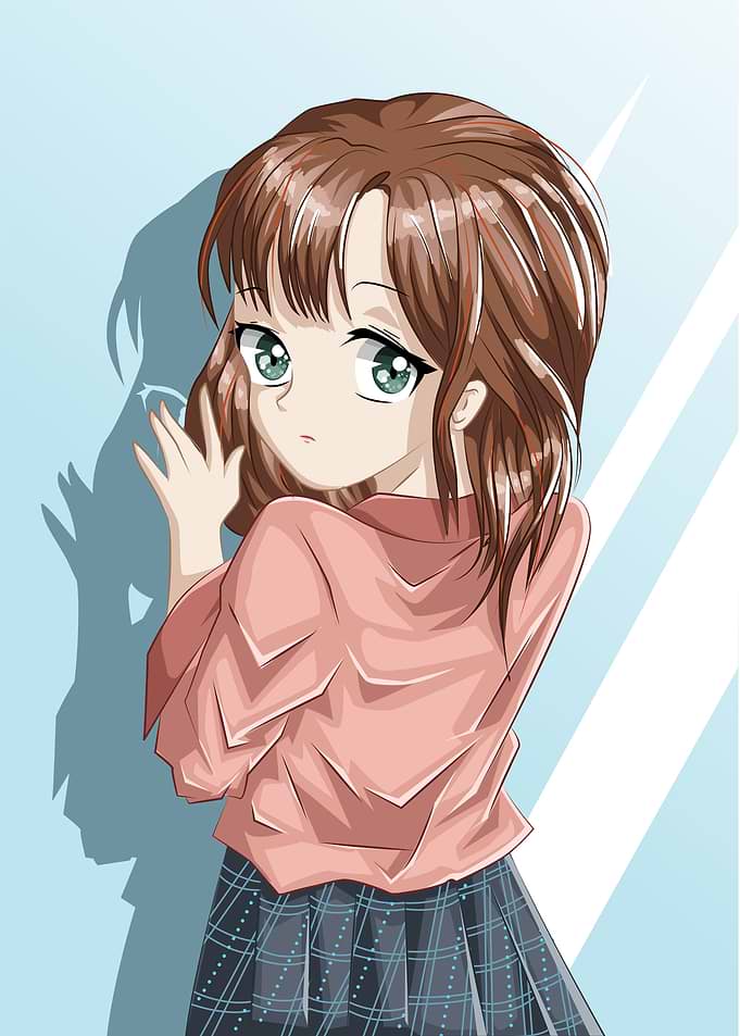 Anime Girl with Brown Hair