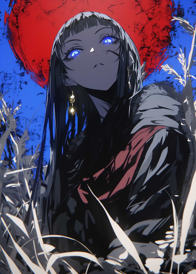 Anime Girl with Blue Eyes