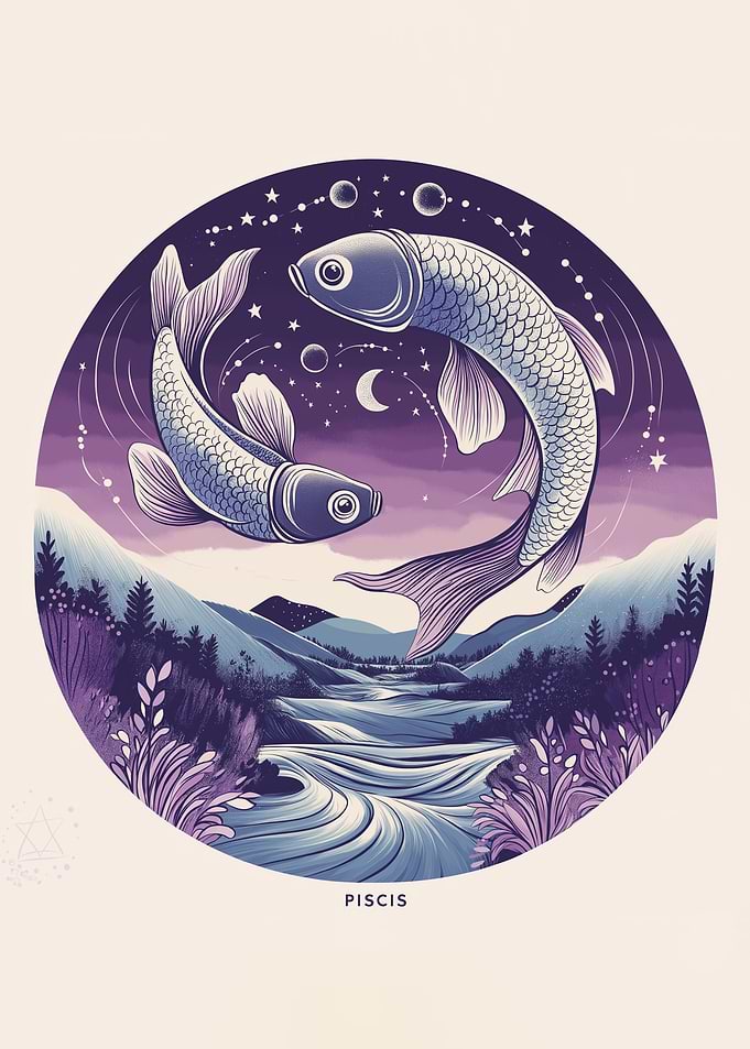 Pisces Zodiac Illustration