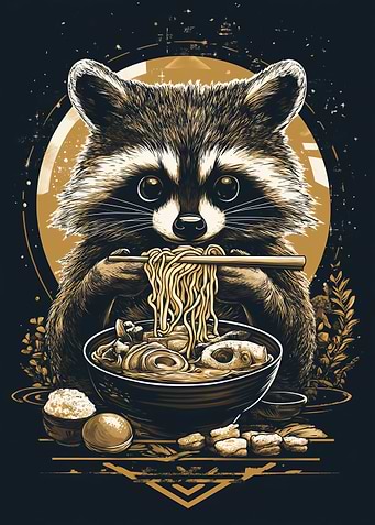 Raccoon ramen japan