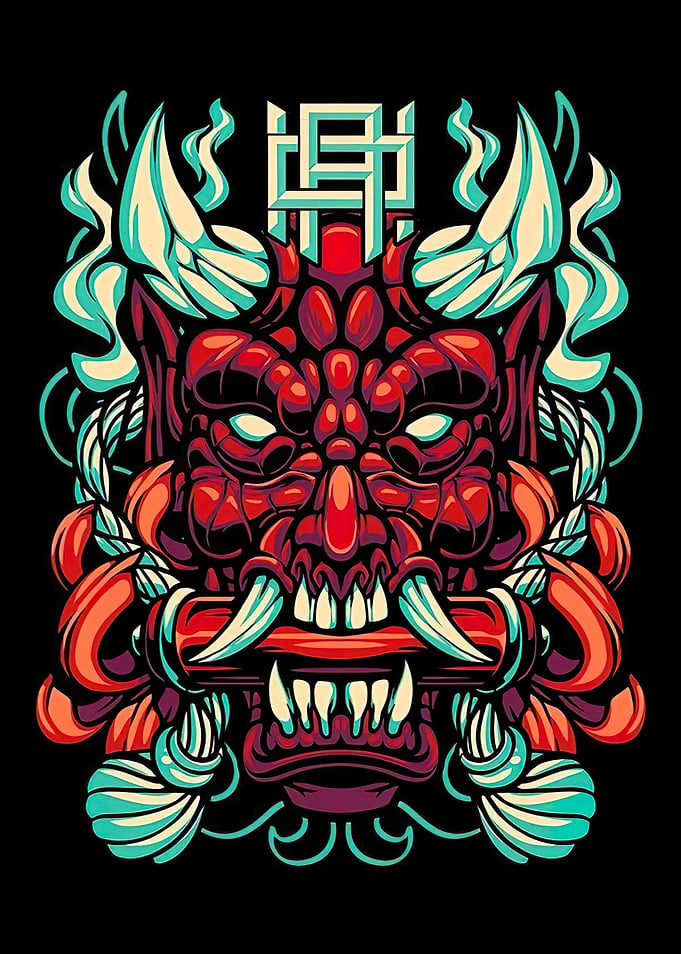 Oni Mask Illustration