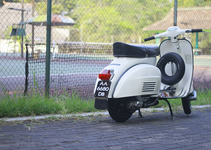 White Vespa Scooter