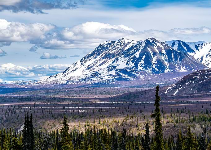 Snow-capped Mountain Range