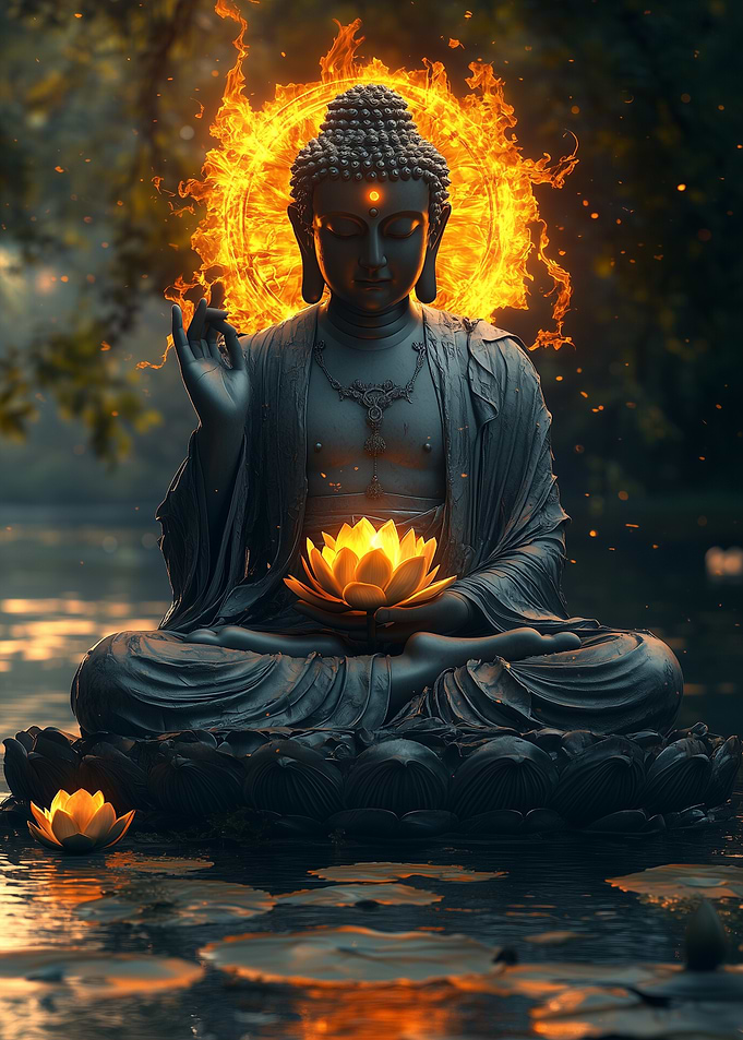 Buddha Beside Lotus
