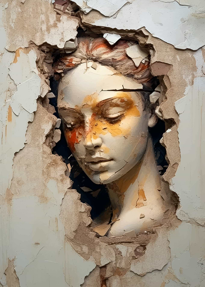 Woman Emerging from Wall