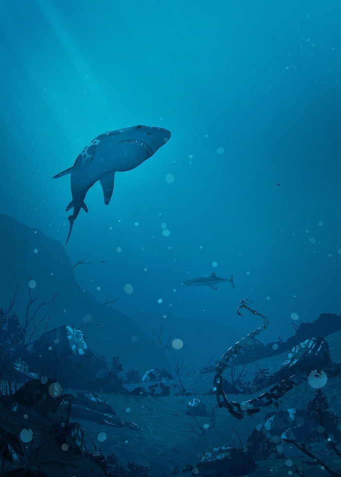 Shark in Deep Blue