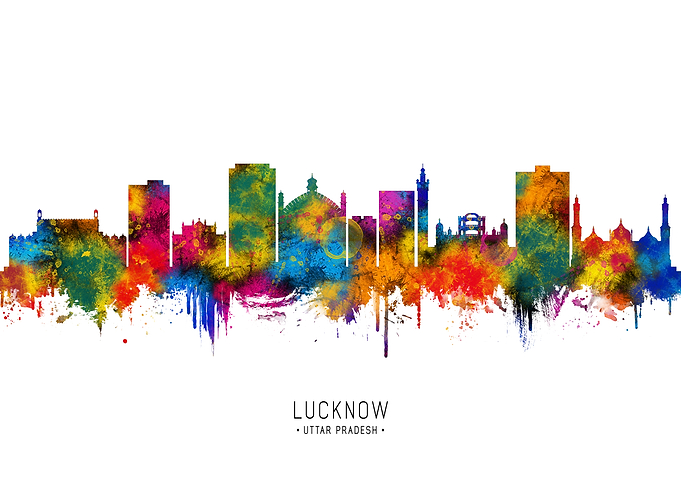 Lucknow Skyline Watercolor
