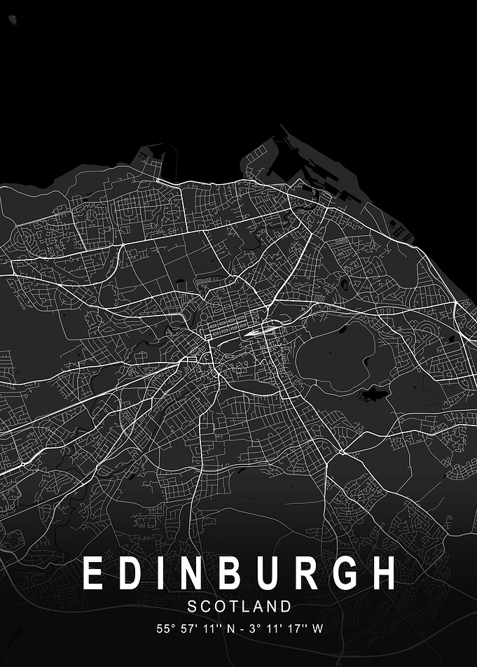 Edinburgh Dark City Map