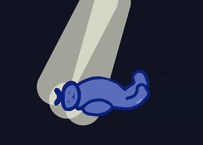 Blue Bear in Spotlight