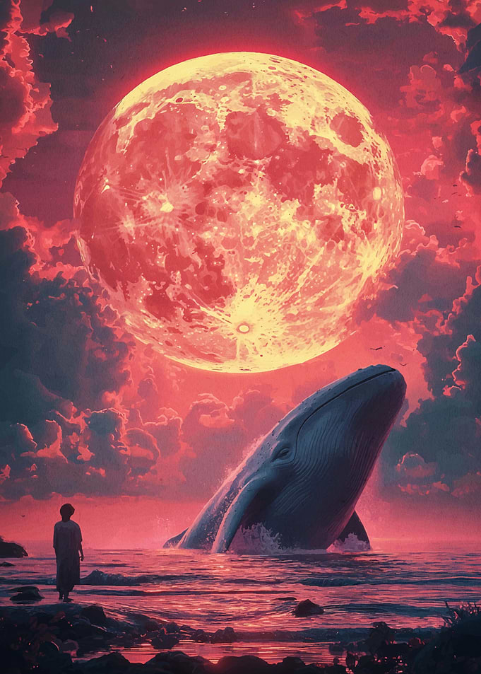 Whale and Blood Moon