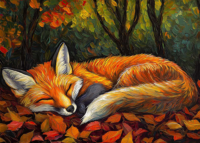 Sleeping Fox in Autumn