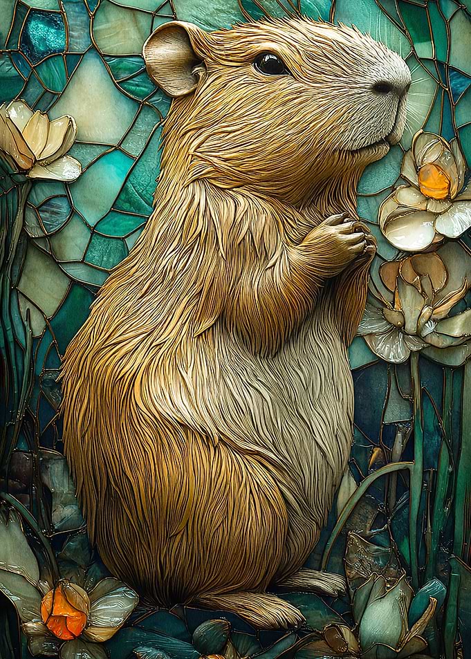 Stained Glass Guinea Pig
