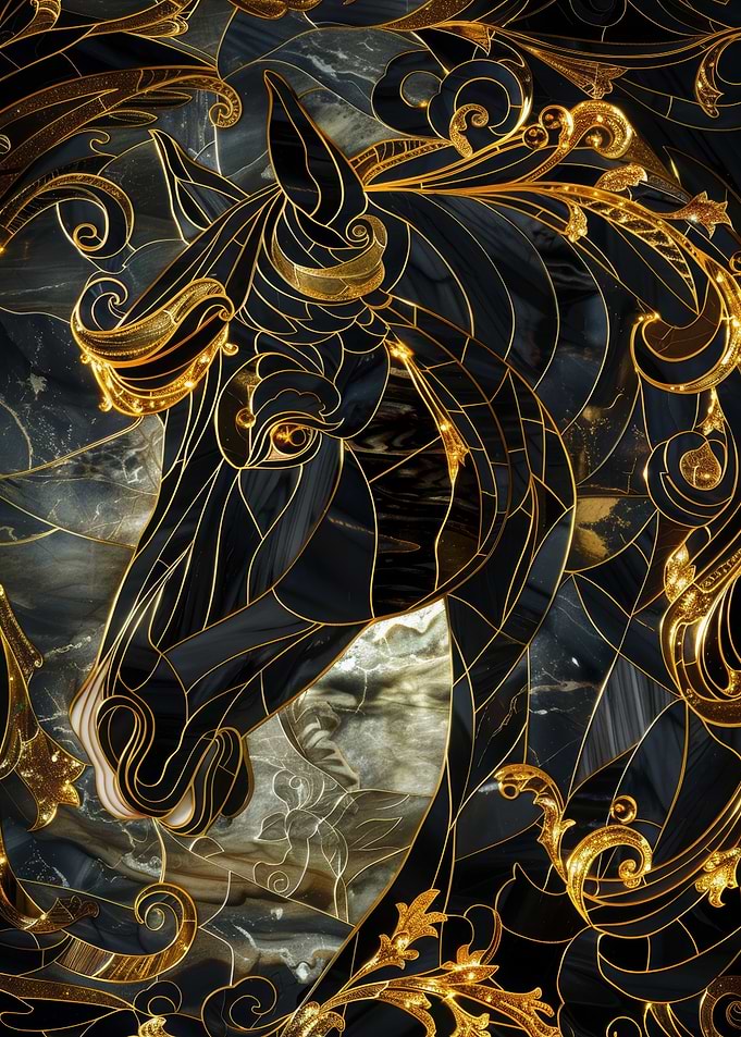Kintsugi Black Horse