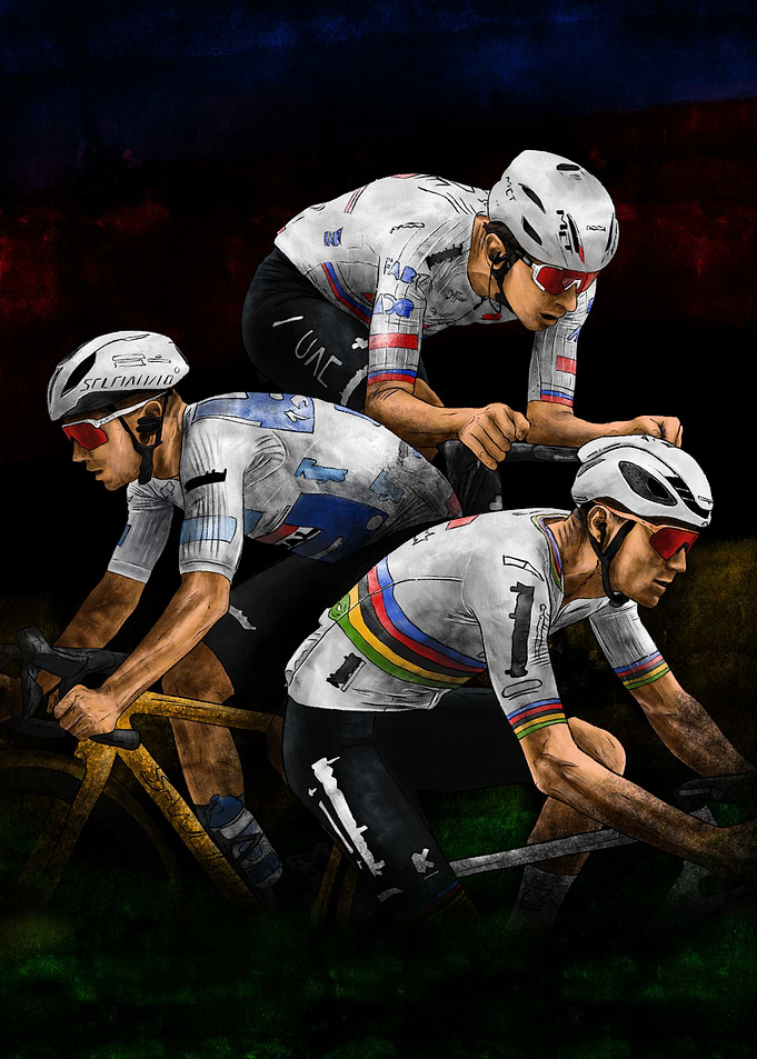 Tadej Pogacar, Remco Evenepoel, MVDP