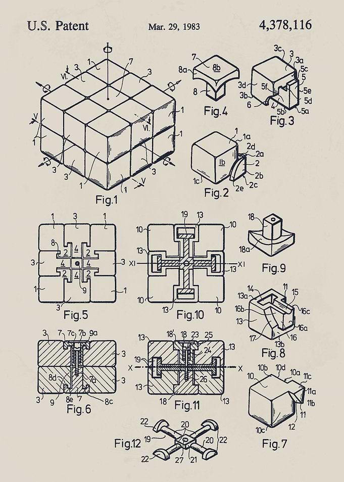 Rubik's Cube Patent Drawings