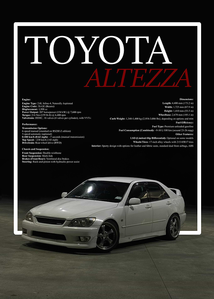 Toyota Altezza White Sedan