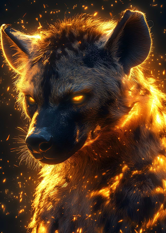 Fiery Hyena golden Aura