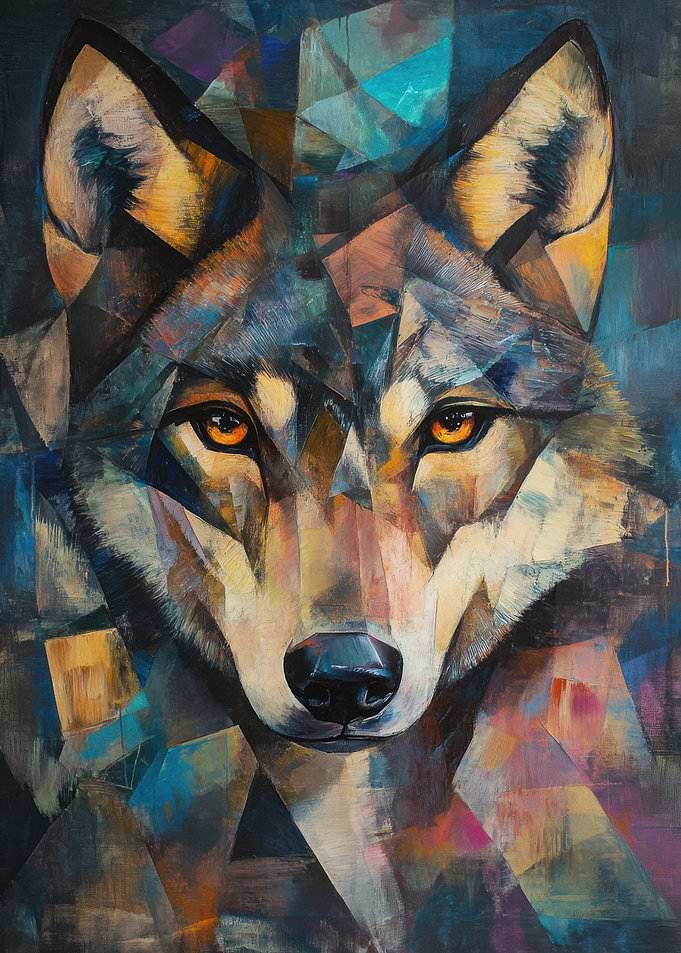 Wolf Oil Painting