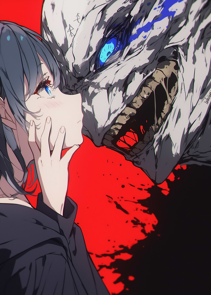 Anime Girl and Monster