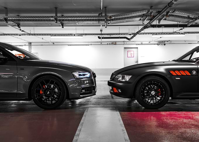 Black Cars in Parking Garage