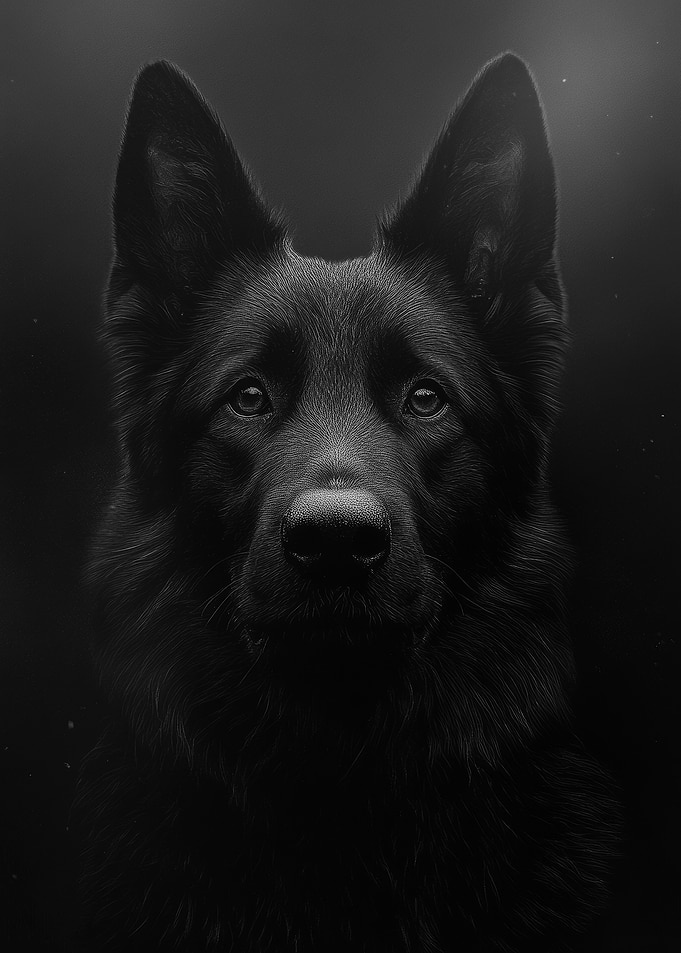 Black German Shepherd Portrait