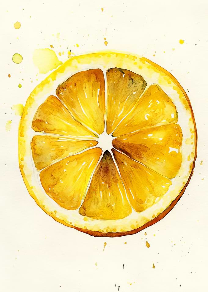 Watercolor Lemon Slice