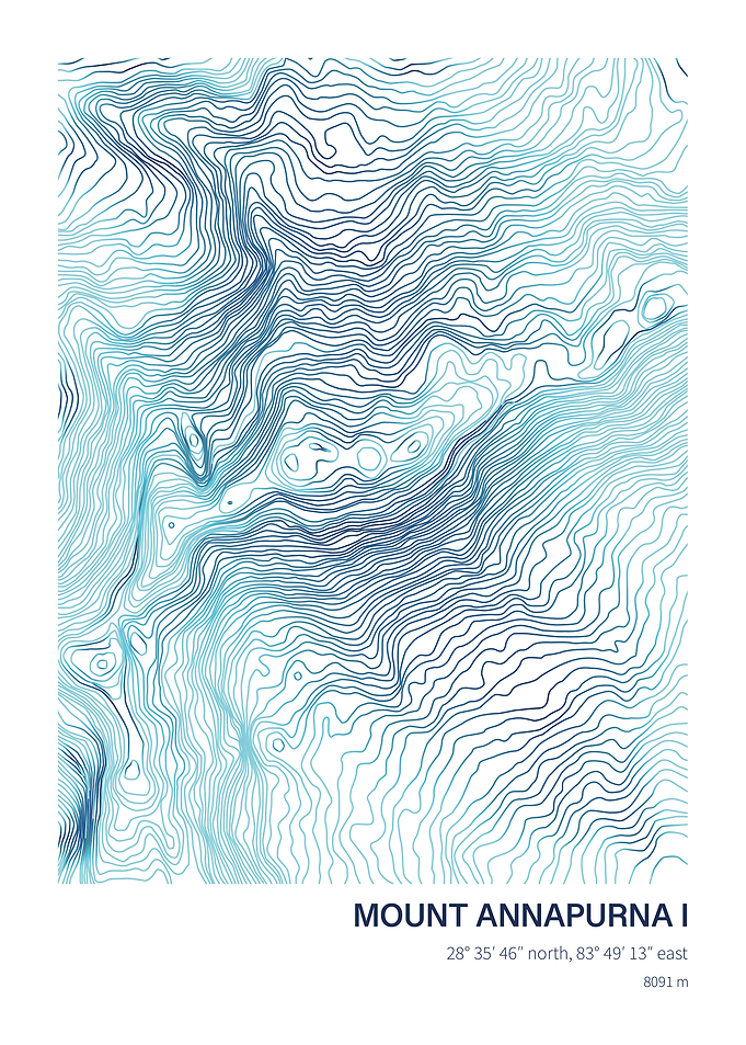 Mount Annapurna I Topographic Map