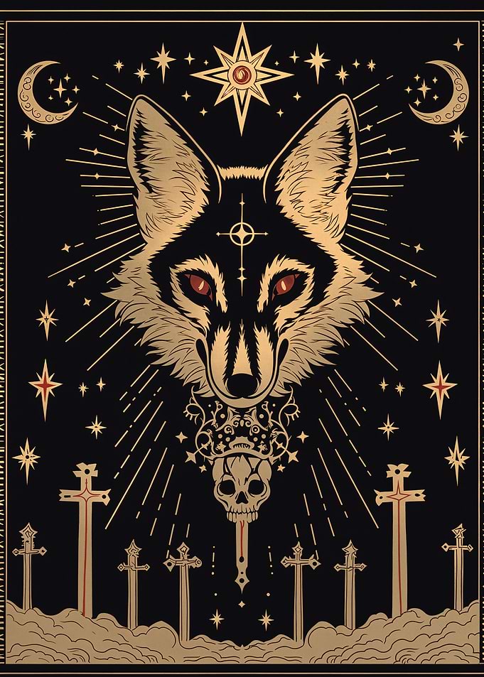 Wolf Skull & Crosses