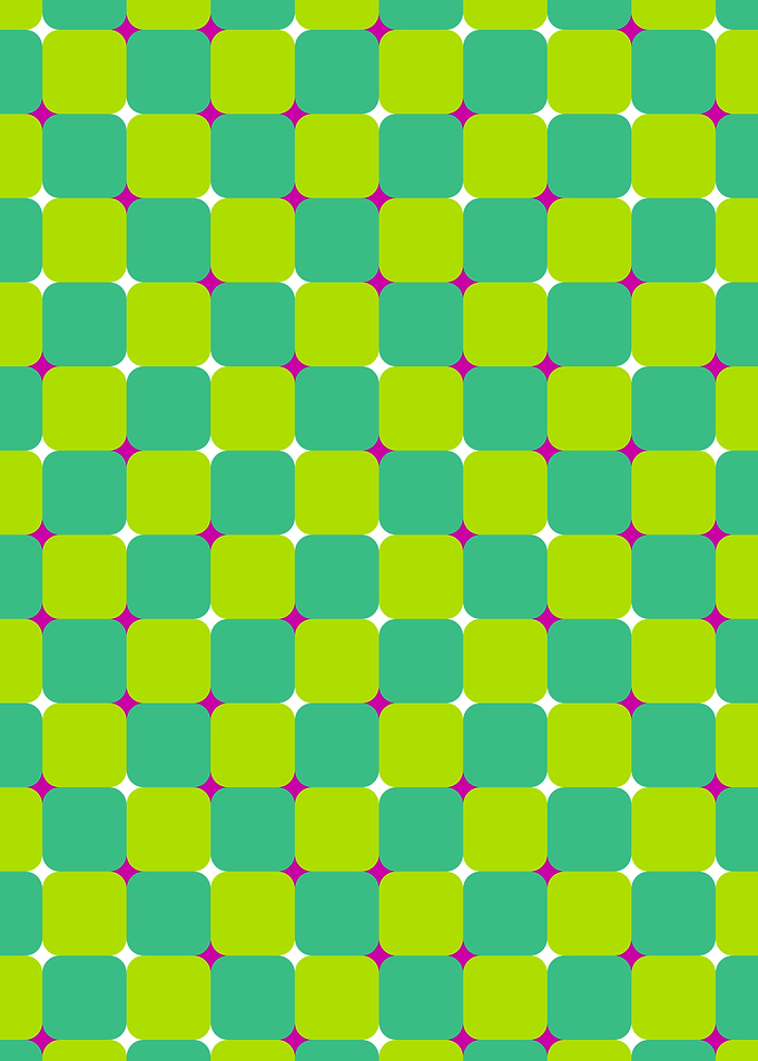 Moving Optical Illusion Green and Pink Geometric Pattern Cute Cool Poster For Room