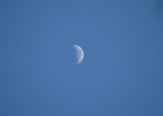Crescent Moon in Blue Sky