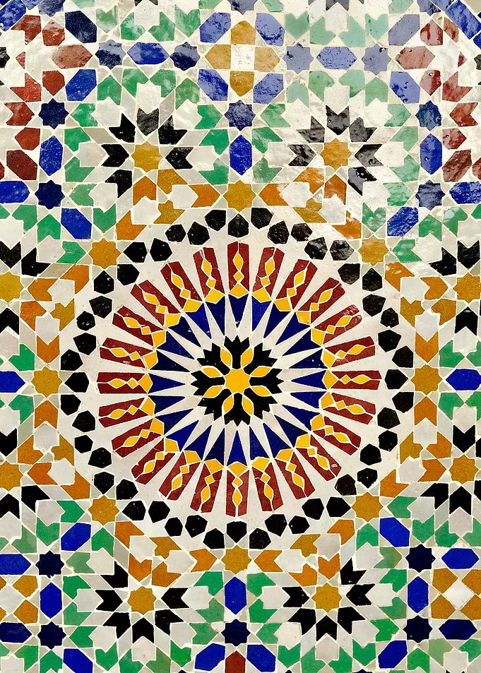 Morocco Vibe : Moroccan Tile Pattern Vintage Geometric Abstract Pattern