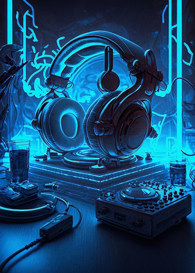 Neon Headphones DJ