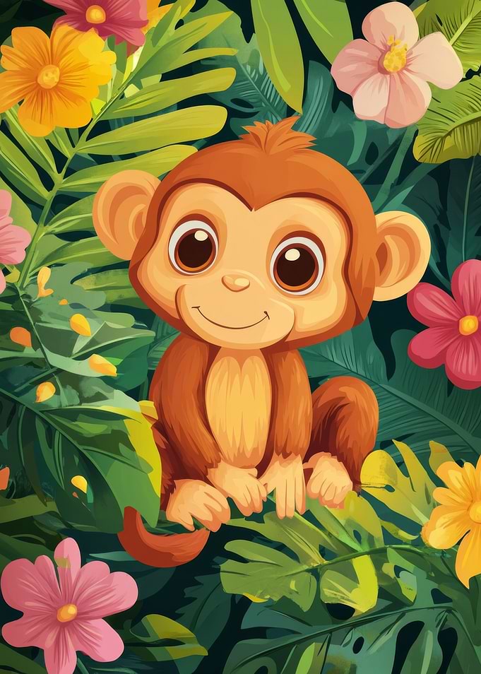 Cute Monkey in Jungle