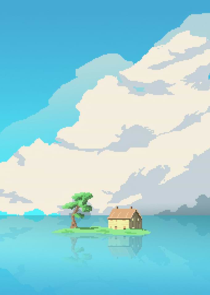 Pixel Art Island House
